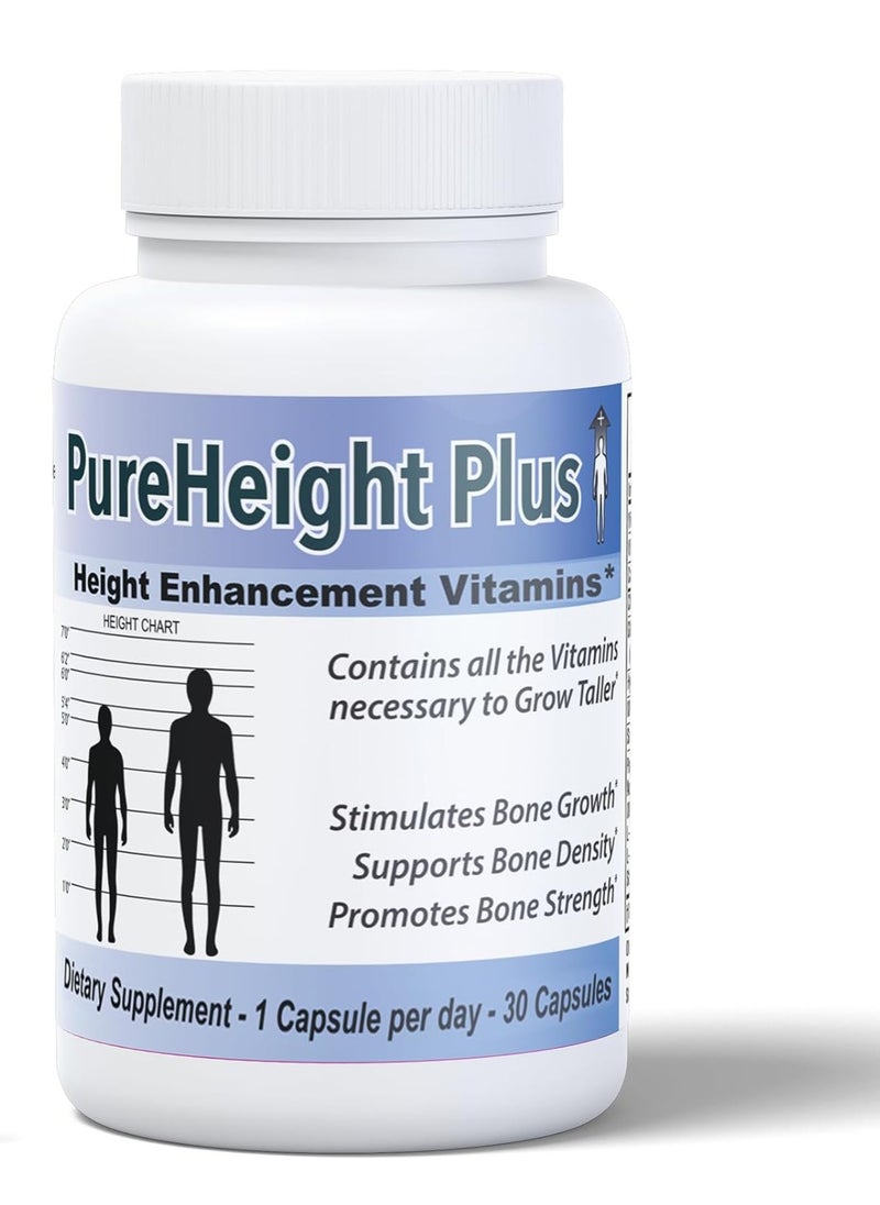Pure BioTechnologies - Pure Height Plus Growth Vitamins for Kids, Teens & Adults 30 Capsules 30 Servings - Image 1