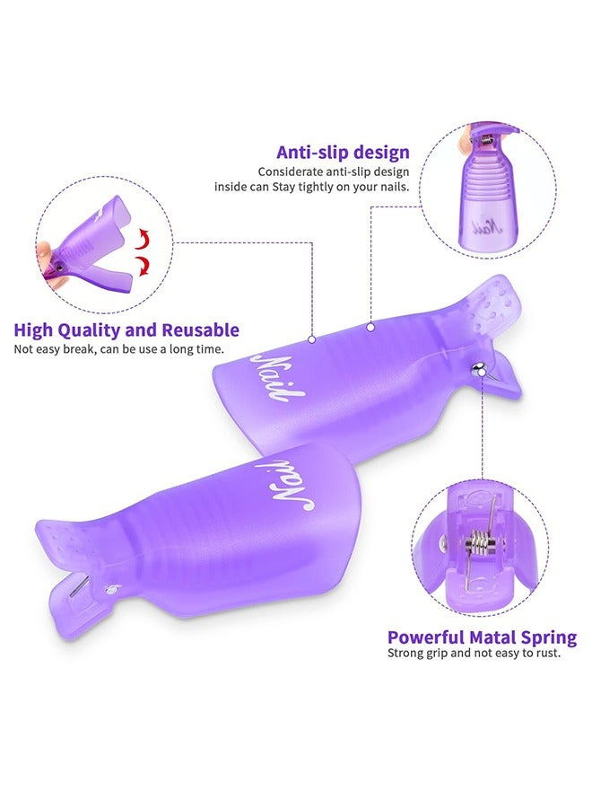Yimart 10-Piece Soak Off Gel Polish Remover Cap Clip Set Purple - Image 3