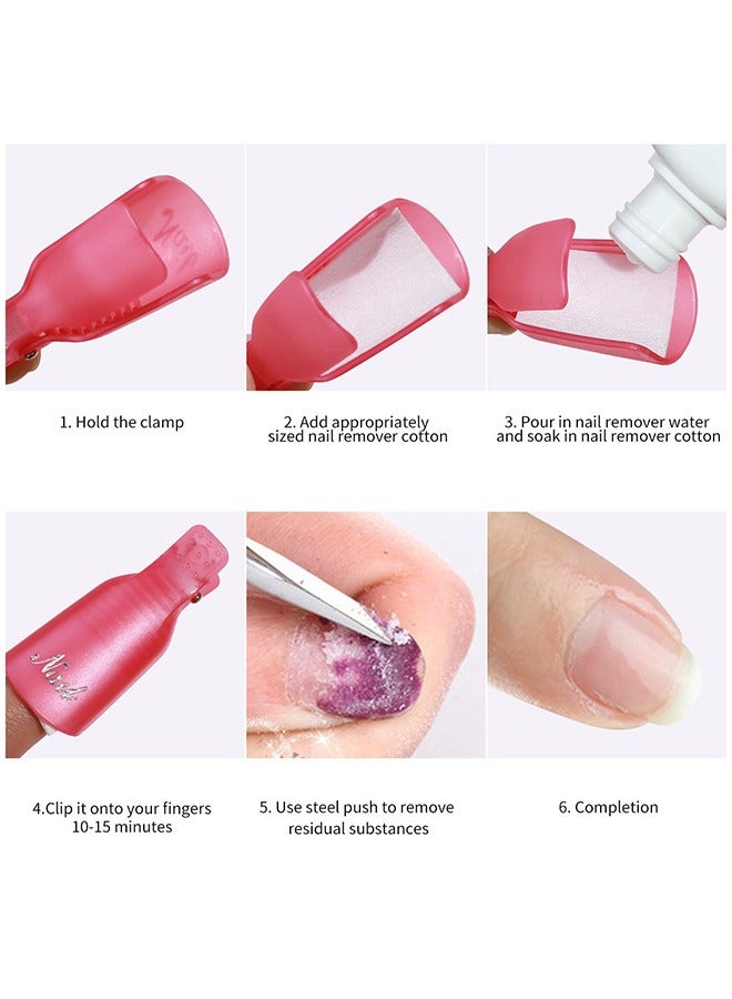Yimart 10-Piece Soak Off Gel Polish Remover Cap Clip Set Purple - Image 5