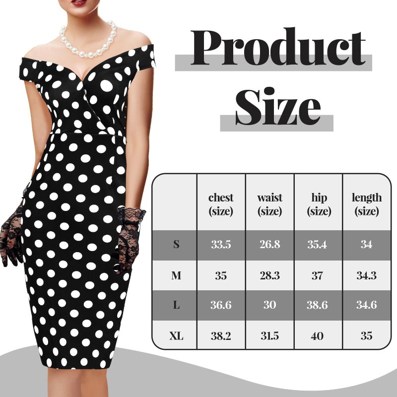 JenPen 6 Pcs Women's Vintage Polka Dot Dress Retro Pencil Dress Floral Spring Costume for Derby Tea Party Cocktail(Large, Fresh) - Image 4