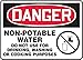 Accuform MCAW017VS Sign, Legend"DANGER NON-POTABLE WATER DO NOT USE FOR DRINKING, WASHING OR", 10" Length x 14" Width x - Image 2