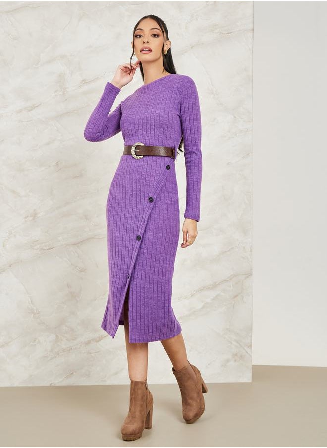 Asymmetrical Button Detail Knit Sweater Midi Dress - pzsku/ZB6134E294B5E55851429Z/45/_/1710413978/a6ff896f-044f-4524-befa-ced7940ea11f