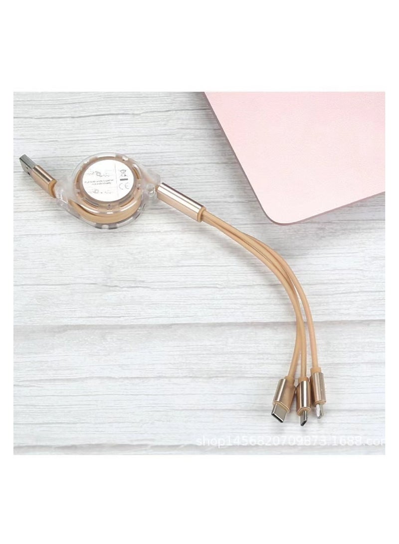 Goolsky Multi USB Charger Cable Retractable 3 in 1 Multiple Charging Cord Adapter with Mini Type C Micro USB Port Connectors Compatible with Cell Phones Tablets Universal Use 1m  - Image 2