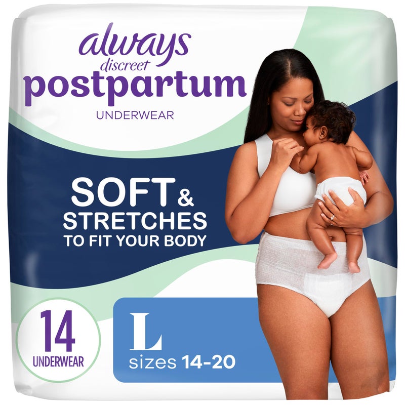 Always Discreet Postpartum and Adult Incontinence Underwear for Women Large Maximum Protection 14 Count - Image 3