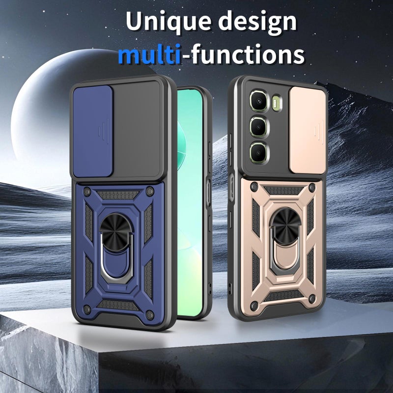 إيروريكس جراب هاتف من البولي يوريثان الحراري والكمبيوتر الشخصي لهاتف vivo Y400 5G بتصميم كاميرا منزلقة (أسود) - Image 2