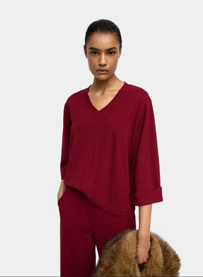 بارفوا الجزء العلوي مع رقبة على شكل حرف V