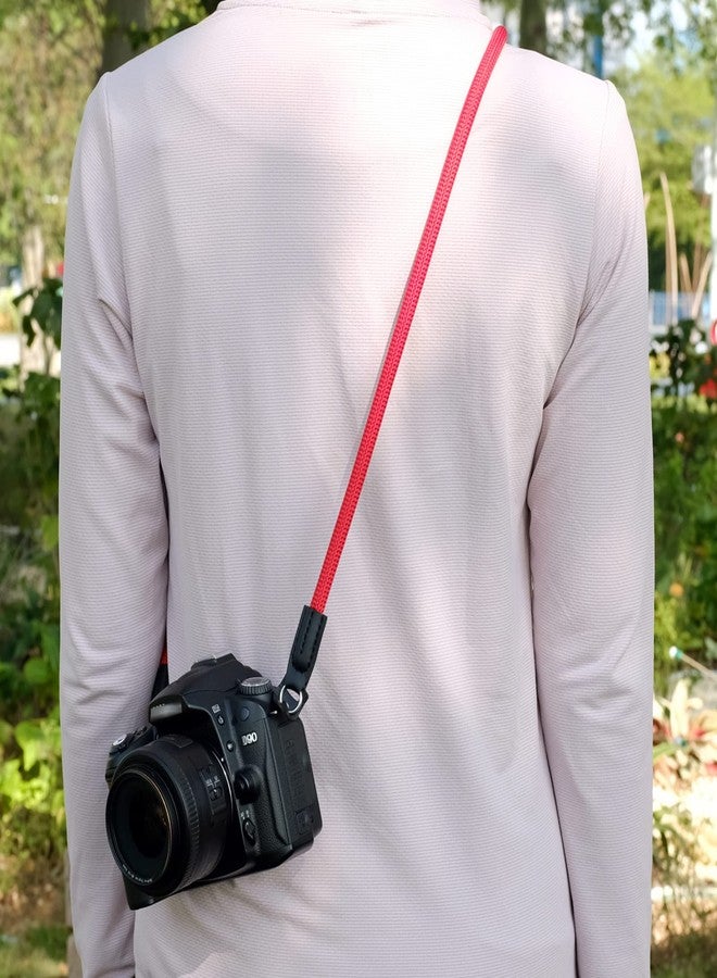 VKO Mirrorless Camera Neck Strap Compatible for Fujifilm X100F X-T20 X-T10 X-T2 X70 X-Pro2 X-E2S X-E3 X-E2 X-E1 X-T1 X-Pro1 X30 XQ2 XQ1 X100 X100S X100T Cameras Climbing Rope Shoulder Strap Red - Image 3