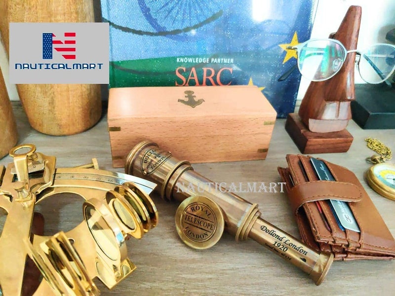NAUTICALMART Pirate Brass Telescope, Spyglass Collapsible Monocular Decorative Telescope with Glass Optics for Travel, Hiking, Hunting, Navigation with High Resolution, with Lid and Antique Finish - Image 5