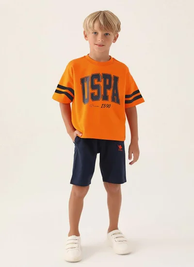 U.S. Polo Assn. U.S. Polo Assn. Boys Orange Bermuda Set
