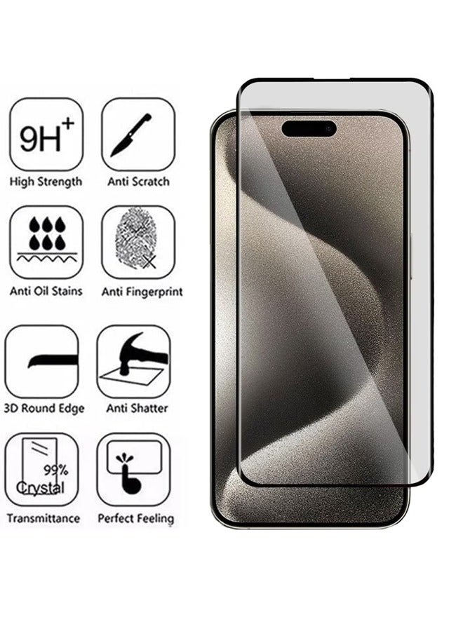 Apple iPhone 15 Pro Screen Protector – Premium Edge to Edge Tempered Glass, High Transparency, Delicate Touch, Anti-Explosion, Smooth Arc Edges, Easy Installation - Image 3