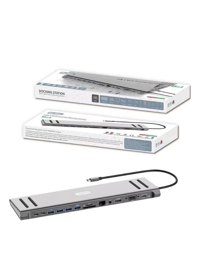 Go-des 14 In 1 USB C Type-c Hubs Docking Station Silver