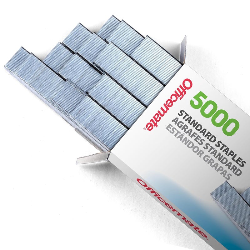 Officemate Standard Staples, 210 per Strip, 20 Sheets Capacity, 5,000 per Box (91900) - Image 1