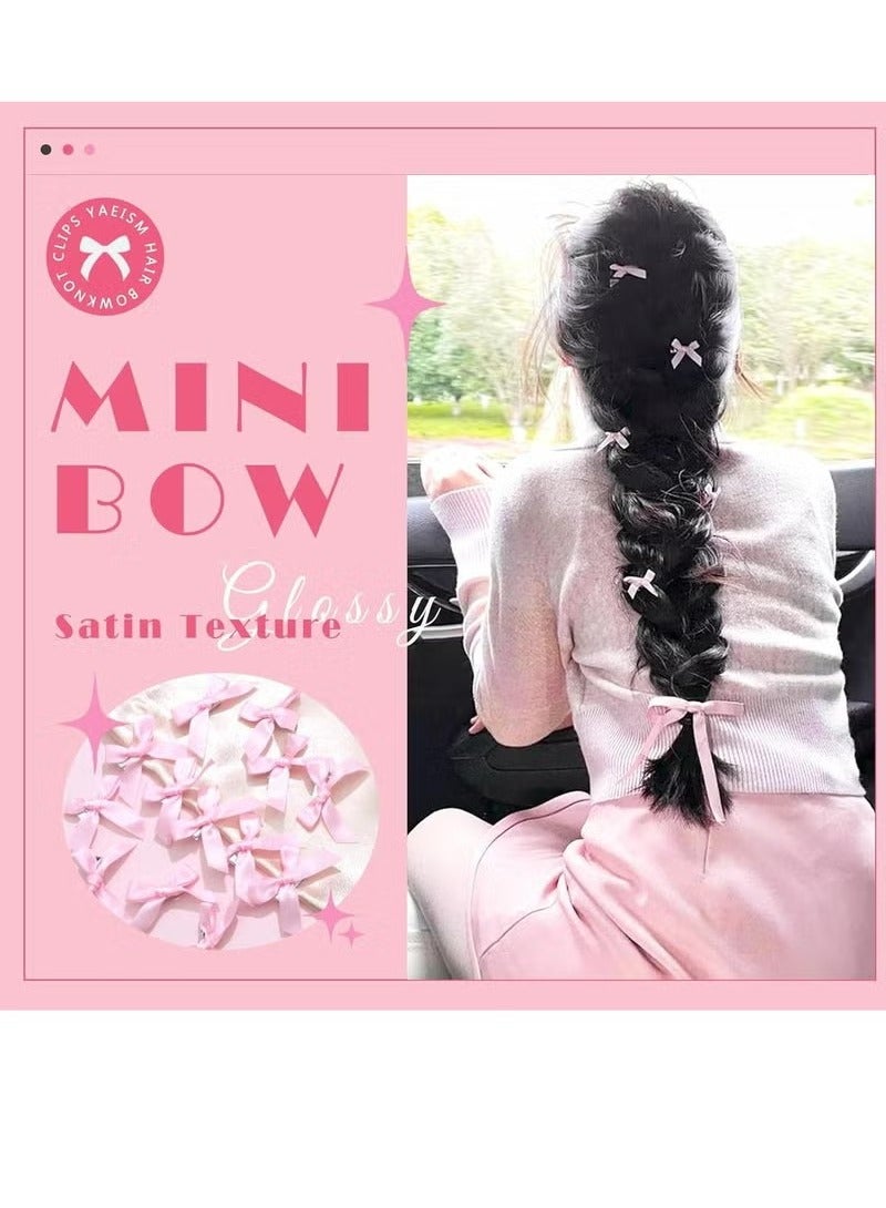 12 قطعة القوس مقاطع الشعر الوردي الساتان البسيطة Bowknot اكسسوارات الشعر لطيف الشعر القوس المشابك الشريط دبابيس الشعر للنساء الفتيات - Image 3