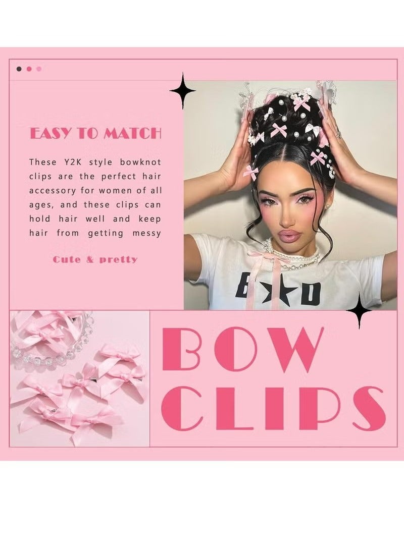 12 قطعة القوس مقاطع الشعر الوردي الساتان البسيطة Bowknot اكسسوارات الشعر لطيف الشعر القوس المشابك الشريط دبابيس الشعر للنساء الفتيات - Image 4