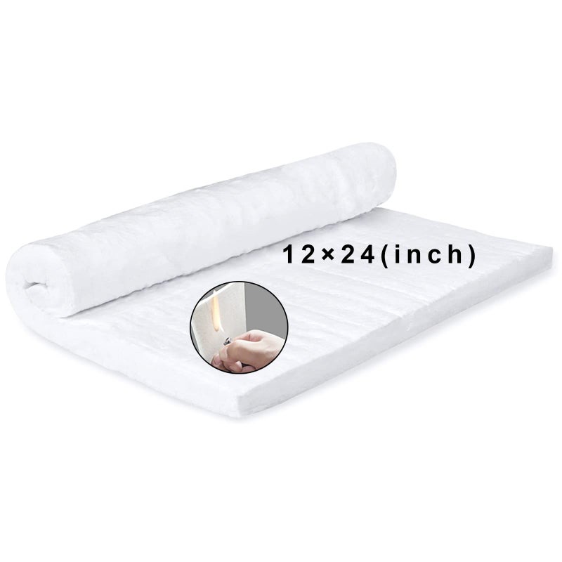 24 x12x1 Thick Ceramic Fiber Blanket Fireproof Insulation Baffle Rated to 2400F HighTemperature Resistance for Oven Stoves Kilns Forges