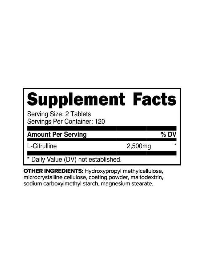 Primaforce L-Citrulline 2500mg, 240 Tablets, 120 Servings - Image 2