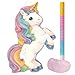 JOARHONAL Magical Unicorn Piata Small Unicorn Piata with Blindfold and Bat Rainbow Unicorn Themed Birthday Party Games Decorations Small Size 16x10x3 - Image 2