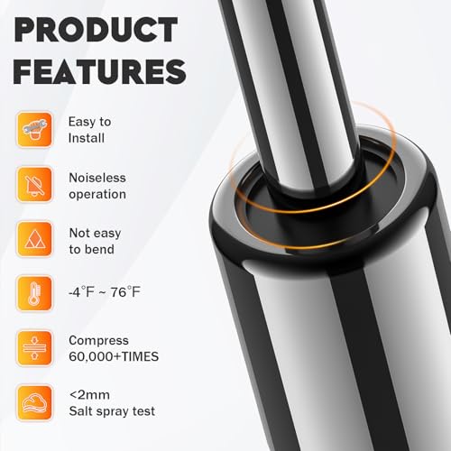 AEagle Trunk Lid Lift Supports Struts Shocks 4064 for 2001-2006 Dodge Stratus, 2006-2014 Dodge Charger, 2001-2006 Sebring Sedan Without Spoiler - Image 4