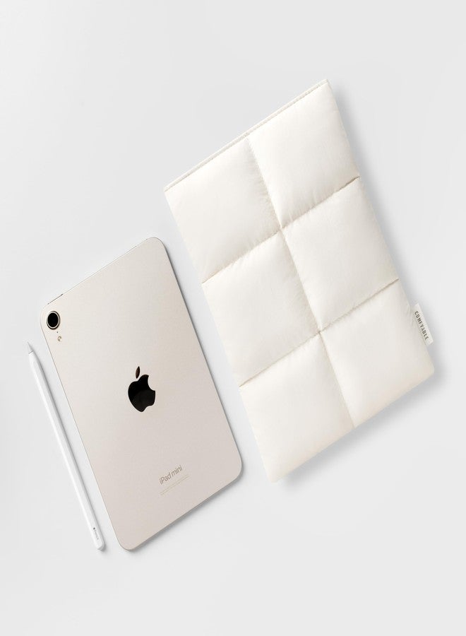 Comfyable Puffy Tablet Sleeve 7-8 Inch Compatible for iPad mini 7 2024 A17 Pro, Mini 6 2021 A15, Quilted Puffer Tablet Carrying Case for Women Men, Rice - Image 5