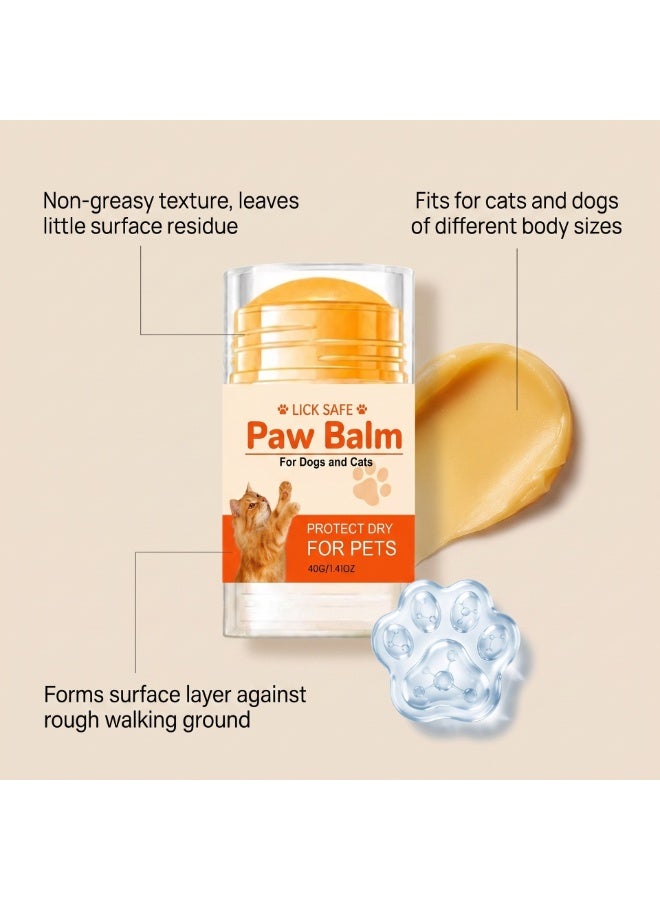 danliss 40g Pet Paw Balm Stick for Dogs & Cats, Lick Safe Pet Paw Moisturizer, Soothing Protection Balm for Dry Cracked Paw Pads, Portable Twist-up Pet Foot Care Cream - Image 4