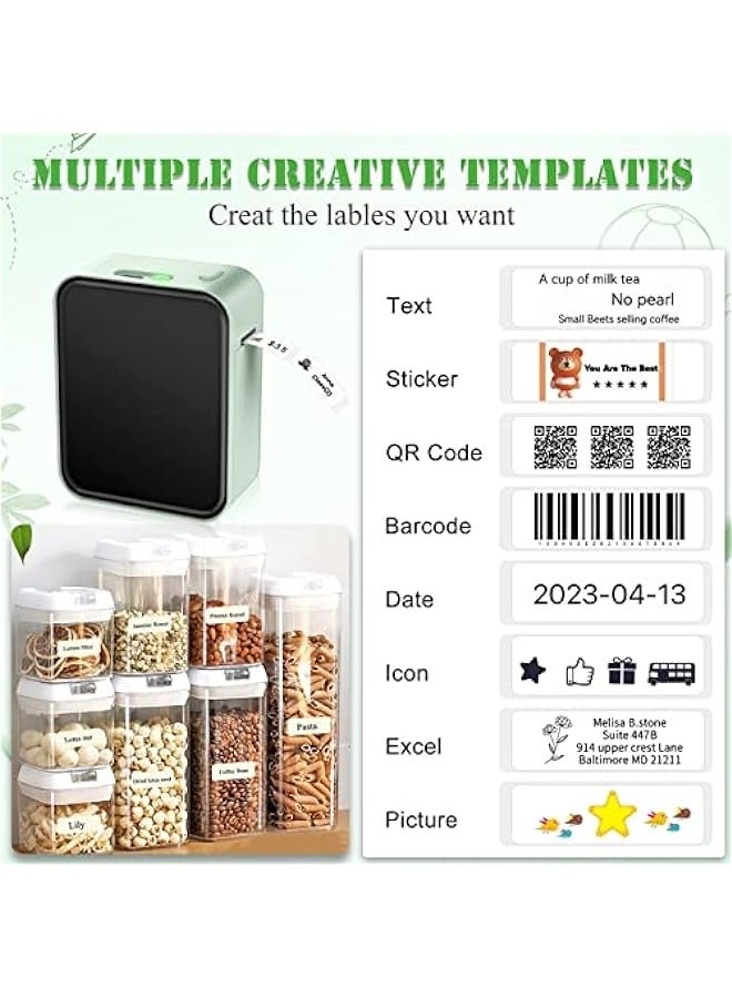 ANKOVO Label Maker Machine Thermal Bluetooth Label Printer with Tape Inkless Rechargeable Mini Labeler Small Handheld Sticker Maker with Multiple Templates for Office Home Storage Organizing - Image 4