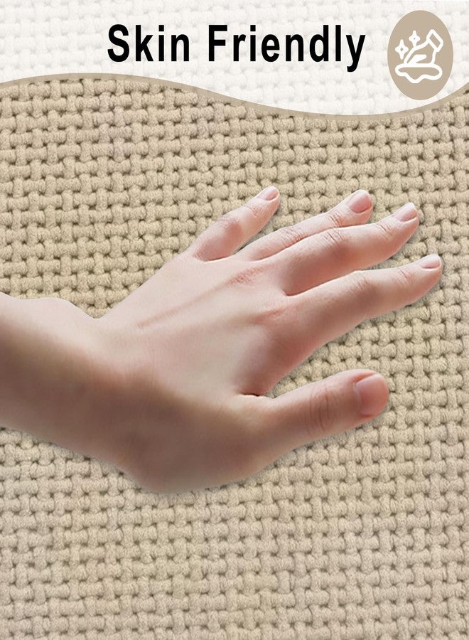 YCT Non-Slip Chenille Rubber Bath Mat - Super Absorbent 16"x24" Thin Quick Dry Rug for Under Door - Image 4