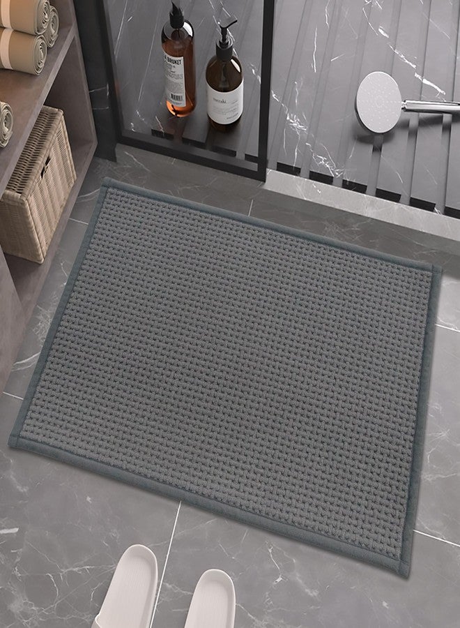 YCT Non-Slip Chenille Rubber Bath Mat - Super Absorbent 16"x24" Thin Quick Dry Rug for Under Door - Image 1