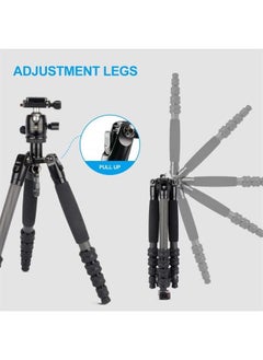 sirui SIRUI Carbon Fiber Travel Tripod Compact Lightweight Slik Tripod with B00K Head, Arca Swiss Plate, Load 8kg/17.6lbs, Weight 2lbs, Folded Height 13" (Traveler 5CX)  - Image 3