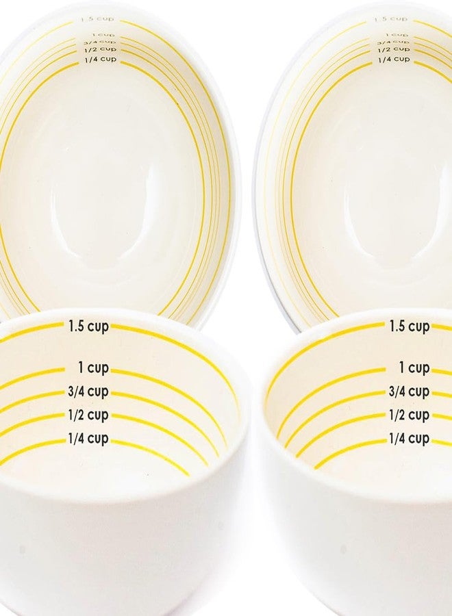 Uba Portion Control Bowl (Porcelain) for Measuring, Bariatric Diet, Diabetes (4 Pack) - Image 1
