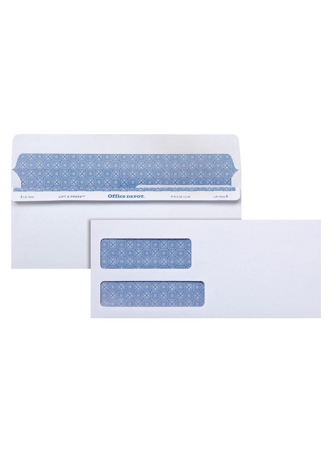 أوفيس ديبوت مظاريف ذات نافذة مزدوجة من Lift Press(Tm) معاد تدويرها بنسبة 100%، رقم 9 (3 7/8 بوصة × 8 7/8 بوصة)، باللون الأبيض، عبوة من 500 مظاريف، 76169 - Image 1