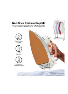 Mr. Light Iron Box 1200W With Heavy Weight Iron - Non Stick Sole Plate, Temperature Control, Indicator Lights, Overheat Protected White  - Image 3