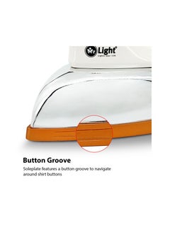 Mr. Light Iron Box 1200W With Heavy Weight Iron - Non Stick Sole Plate, Temperature Control, Indicator Lights, Overheat Protected White  - Image 5