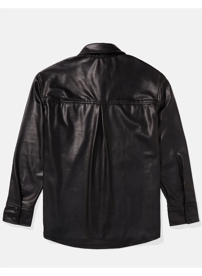 American Eagle AE Vegan Leather Shacket