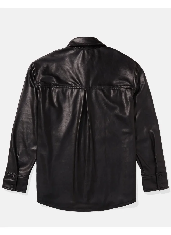 American Eagle AE Vegan Leather Shacket