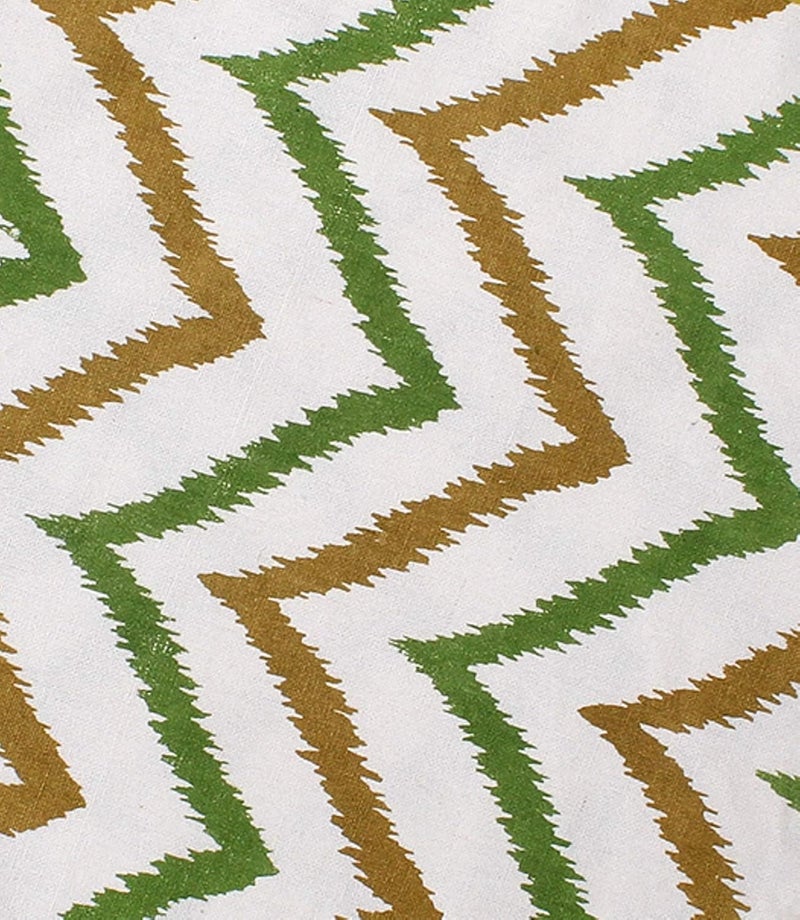 Dekor World Chevron Printed Green Cotton Table Runner with 8 Pcs Place Mat and Napkin (33x240cm/33x47cm/45x45cm) (Pack of 25 Pcs)-8 Seater Dinning & Center Table - Image 3