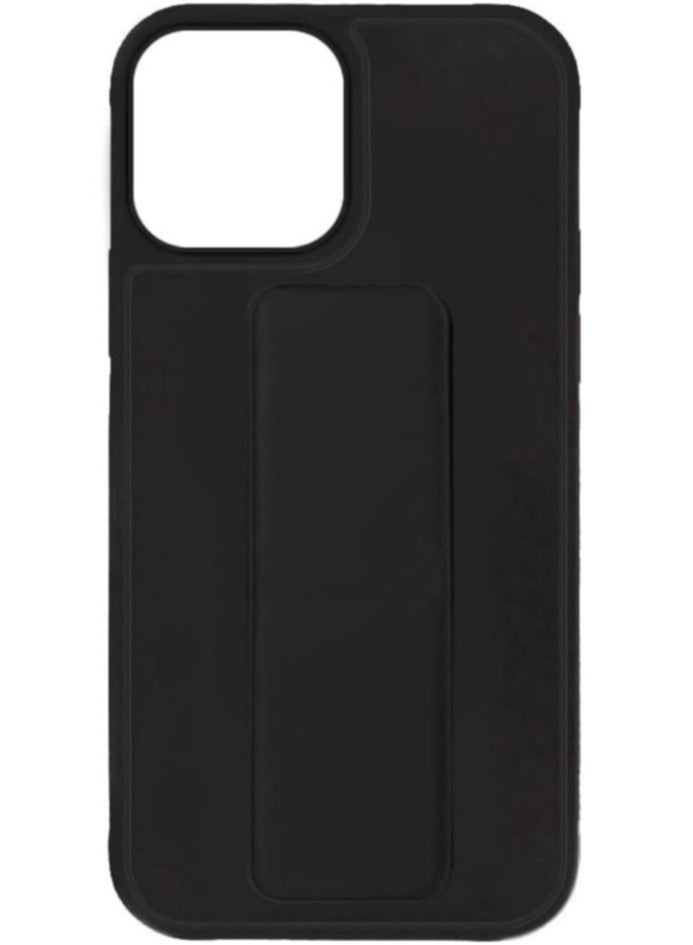 Case for iPhone 15 Pro Max Cover Black Magnetic Car Mount Kickstand & Holder, Premium Silicone Vertical & Horizontal Hand Strap and Grip with Multi Stand (Black) - Image 3