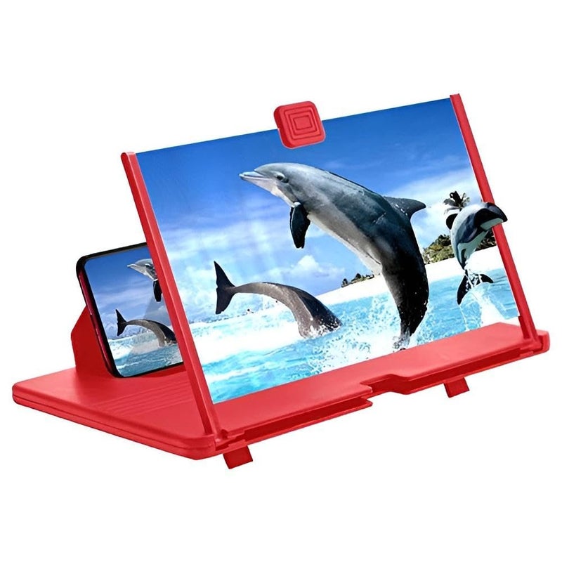 Mobile Lens - 3D HD Screen Magnifier for Smartphones, Foldable Large Holder with Anti-Radiation Shield, Red Finish, Universal Fit, Enhances Video and Photo Viewing Experience with Portable Design for - Image 5