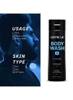Ustraa Body Wash Taurine 250 Ml For Men Menthol Cooling Energizing Freshness & No Postshower Dryness Intense Foaming Without Sulphates Suitable For All Skin Types  - Image 5