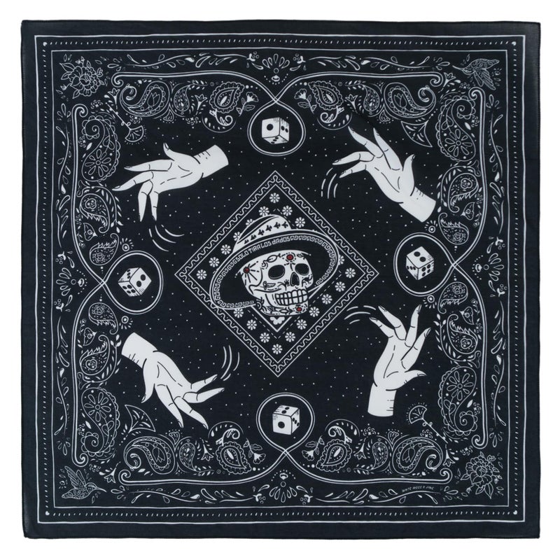 WHTE MOSS Just Roll the Dice Bandana â€“ 100% Cotton Extra Soft Handkerchief for Men & Women (Dice black) - Image 1