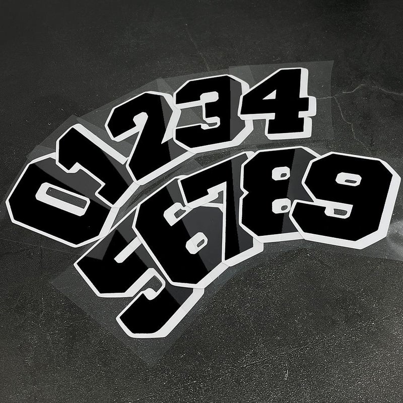 Black 3.94 Inch Motorcycle Number Sticker Waterproof Vinyl Decal Universal Helmet Fuel Tank Decoration - Image 2