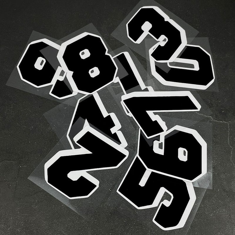 Black 3.94 Inch Motorcycle Number Sticker Waterproof Vinyl Decal Universal Helmet Fuel Tank Decoration - Image 3