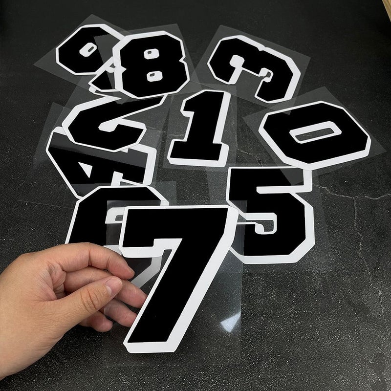 Black 3.94 Inch Motorcycle Number Sticker Waterproof Vinyl Decal Universal Helmet Fuel Tank Decoration - Image 4