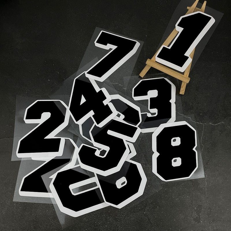 Black 3.94 Inch Motorcycle Number Sticker Waterproof Vinyl Decal Universal Helmet Fuel Tank Decoration - Image 5