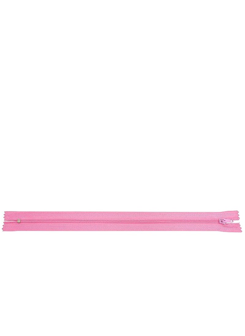 Generic Set of 10 Spiral Zippers N°3 Non Separable 25 cm Nylon Metal Self Locking Slider  Pink Sewing ClothesTrousers  - Image 3