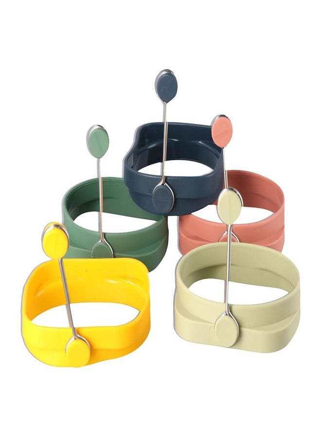 Kopida 5pcs Reversible Egg Rings for Frying Eggs, Non Stick Egg Cooker Ring Molds, Silicone Crumpet Ring Mold for Muffins Pancake Breakfast Sandwich Burger - Image 1