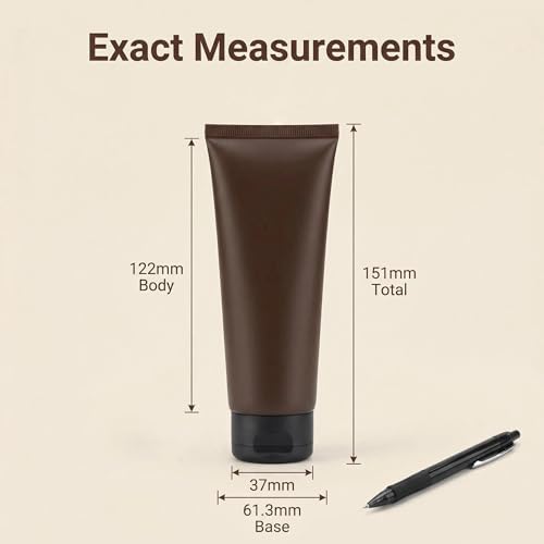 SYBL 6 Pack 3.38oz/100ml Refillable Empty Plastic Squeeze Soft Tubes Bottle with Flip Cap Bottle Container for Cosmetic Cream Lotion Shampoo Travel (Amber) - Image 2