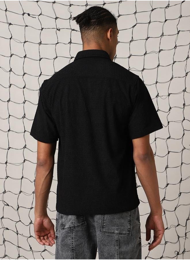 Hubberholme Black Shirt for Men, Stylish Casual Essential  - Image 3