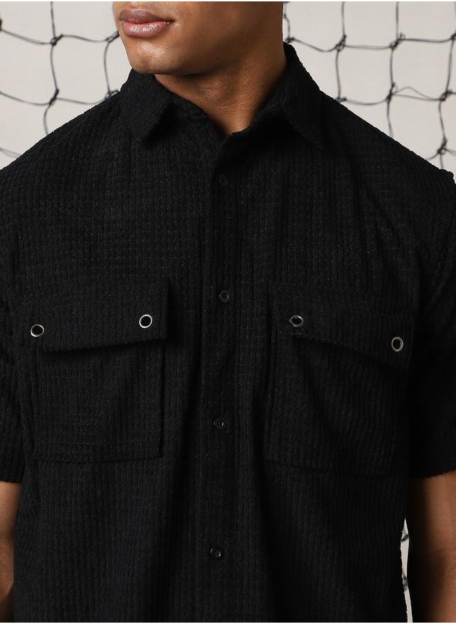 Hubberholme Black Shirt for Men, Stylish Casual Essential  - Image 2
