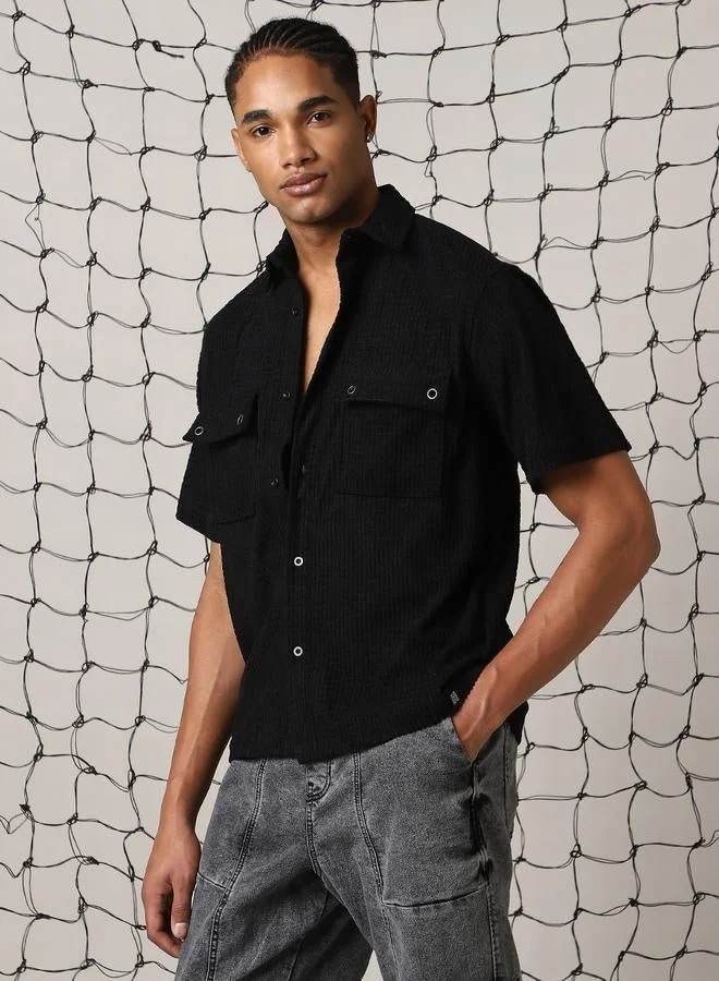 Hubberholme Black Shirt for Men, Stylish Casual Essential