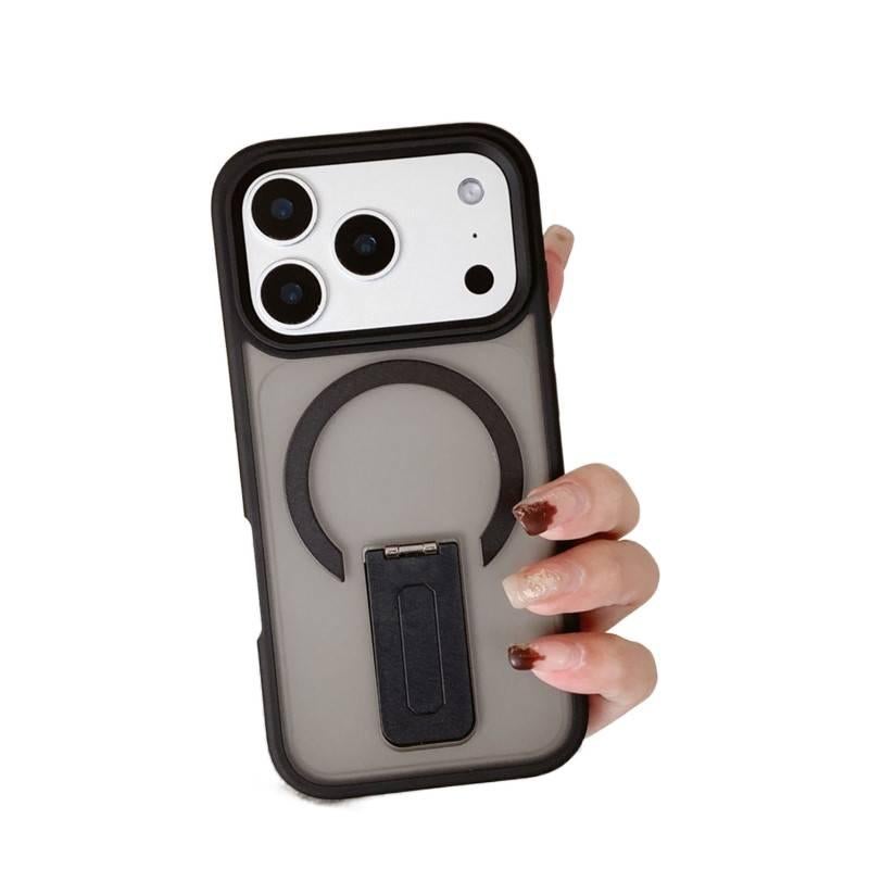 MS TPU MagSafe Case for iPhone 17 / 17 Air / 17 Pro / 17 Pro Max with Shockproof and Drop Protection plus Shockproof plus Kickstand plus Strong Magnetic in Black - Image 1